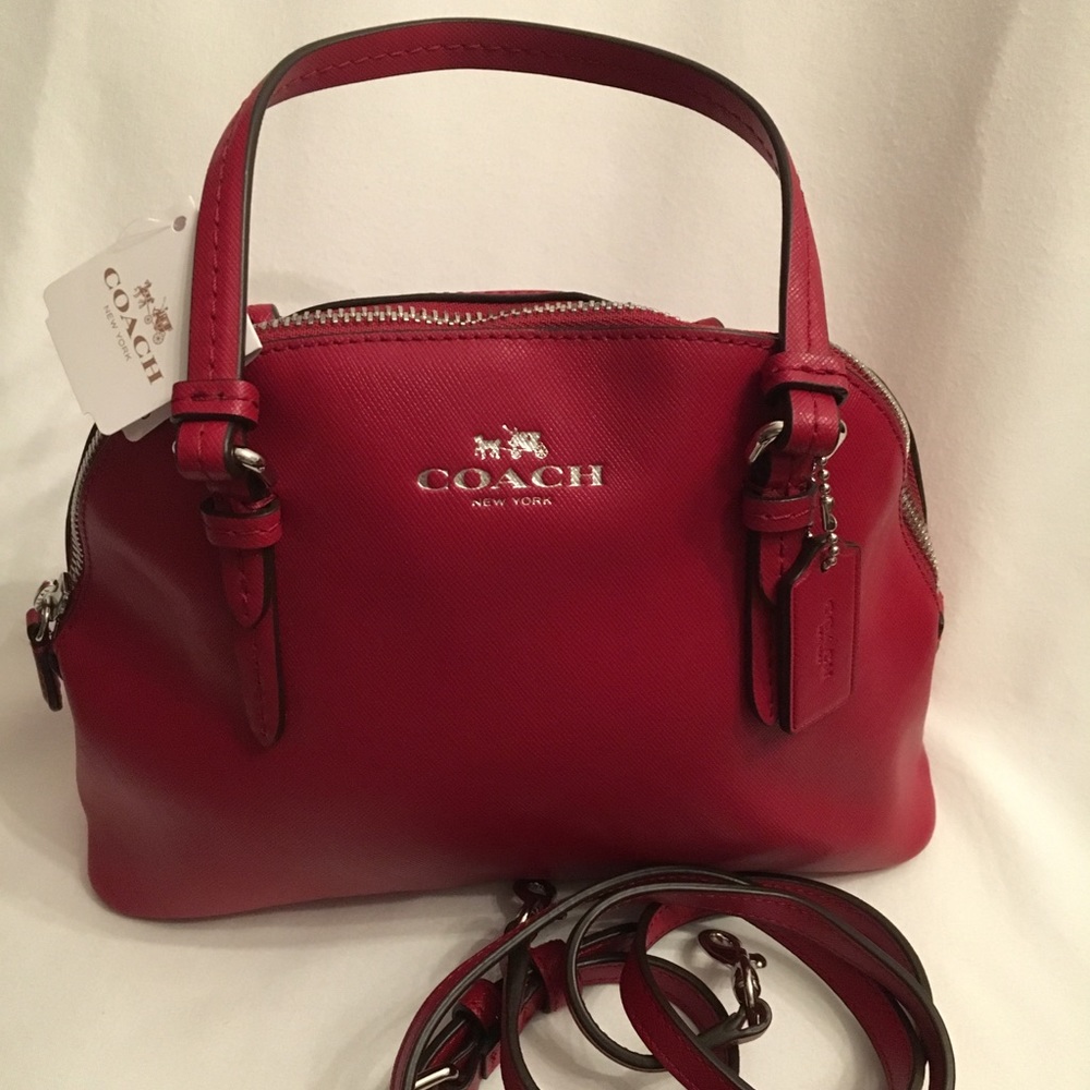 FLASH SALE!! NWT Coach Mini Dome Bag w/ Strap -Red